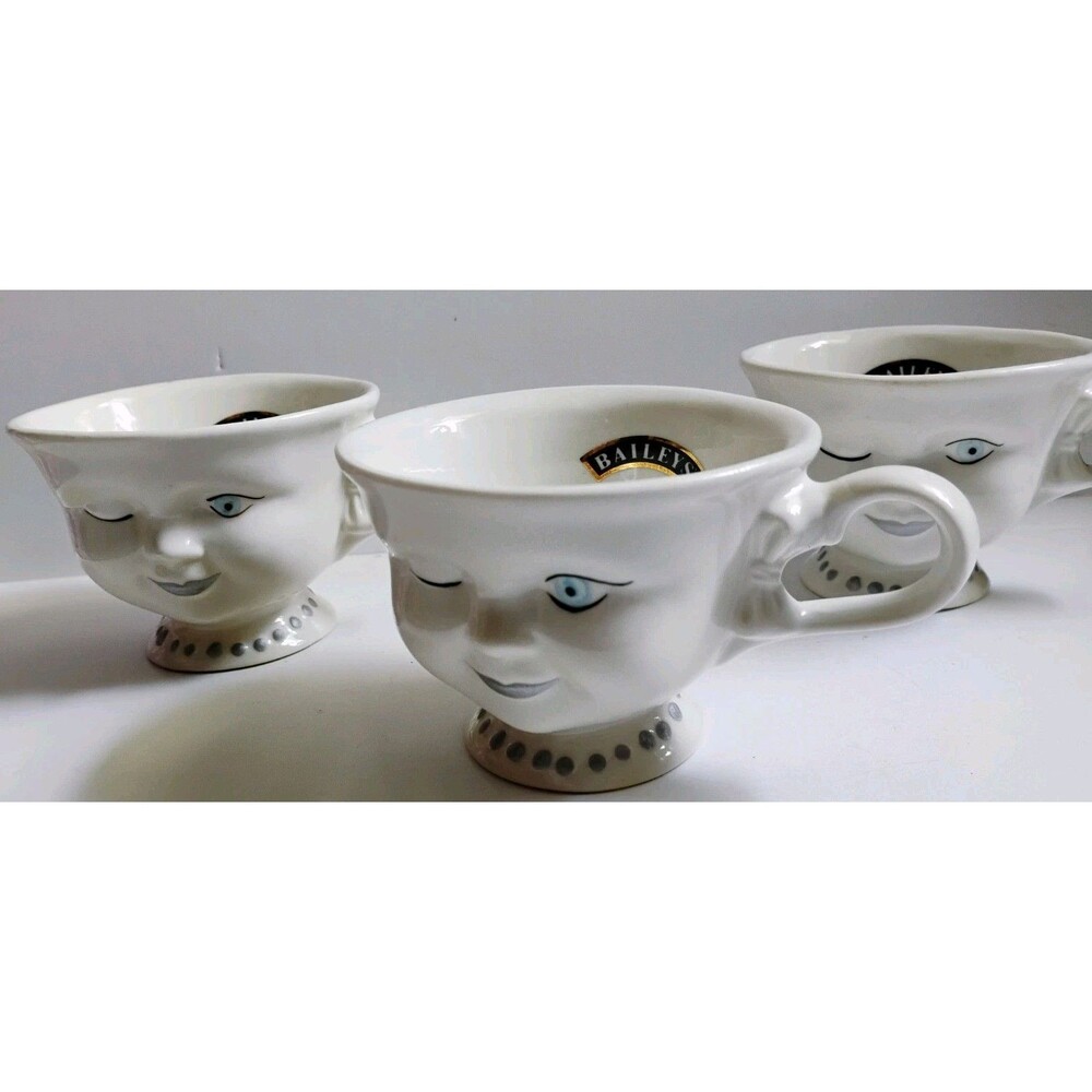 Lot of 3 Vintage Baileys Irish Cream Winking Face Mugs Helen Hunt Edition